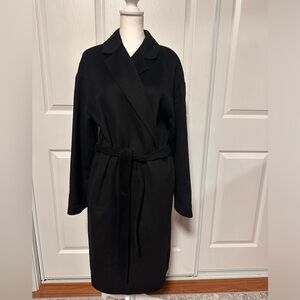 Express Women’s Black Premium Wool Blend Wrap Coat, Size M